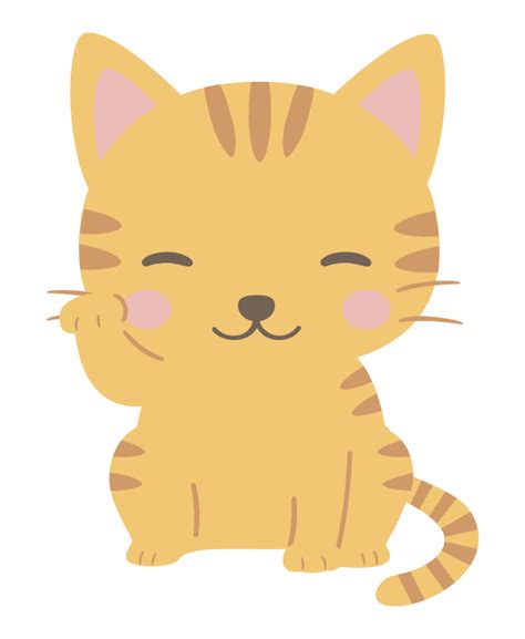 手招きをしているかわいい茶トラ猫のイラスト 無料のフリー素材 イラストエイト