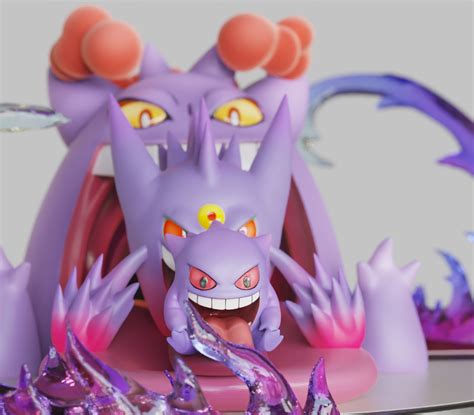 Stl File Gigantamax Gengarmega Gengargengar 3 In 1 Pack Halloween Fan Art PokÉmon