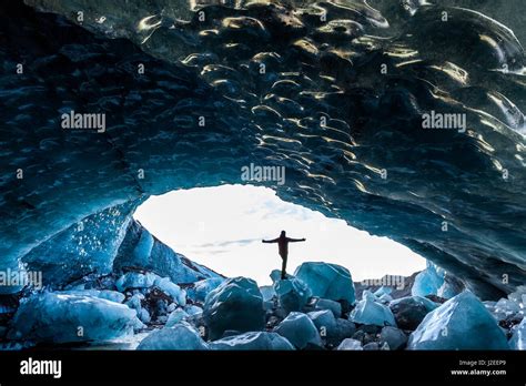 Glacial Ice Cave, Svinafellsjokull glacier, Skaftafell National Park ...