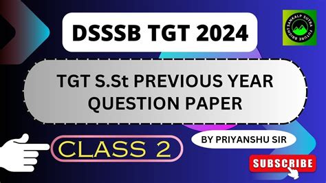 Dsssb Tgt Sst Pyq Class Previous Year Papers Youtube