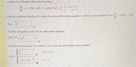 Solved Consider The Following Differential Equation