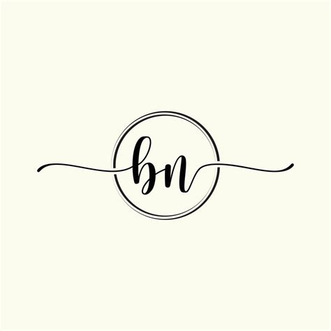 initial handwriting BN logo template Illustration. BN Letter beauty monogram Logo 20536836 ...