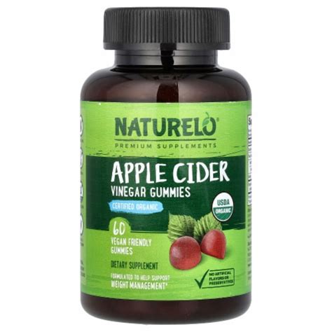 Naturelo Apple Cider Vinegar Gummies 60 Vegan Friendly Gummies 60