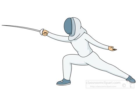 Fencing Clipart Clipart- fencing-stance-0914 - Classroom Clipart