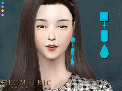 The Sims Resource Geometric Drop Earrings N