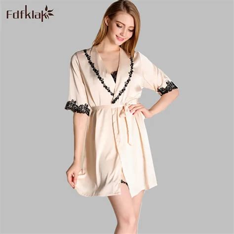 Women Long Silk Robe Sexy Lingerie Gown Robe Set Dressing Gown Pink Summer New Sleepwear Robe