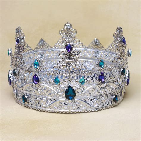 Big King Crown Royal Crown Silver Crown Mens Crown Etsy