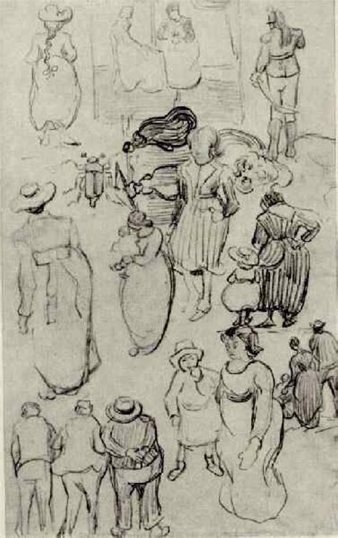 Sheet with Many Sketches of Figures - Vincent van Gogh - WikiArt.org - encyclopedia of visual arts