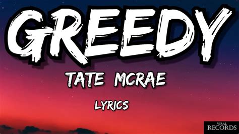 Greedy Tate Mcrae Lyrics Youtube