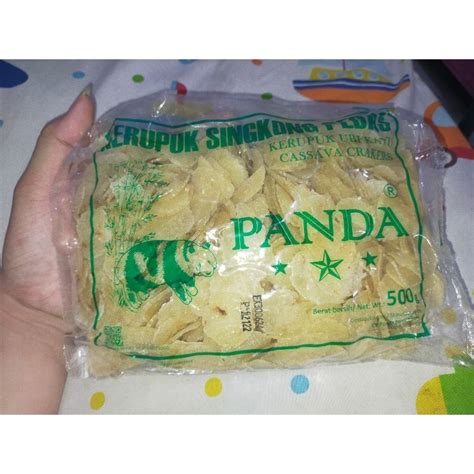 Jual Kerupuk Singkong Pedas Mentah Cap Panda Langsung Digoreng Kemasan