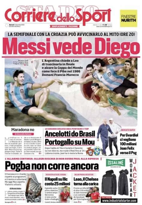 Prima Pagina Corriere Dello Sport “il Napoli Su Ilic Costa 25 Milioni”