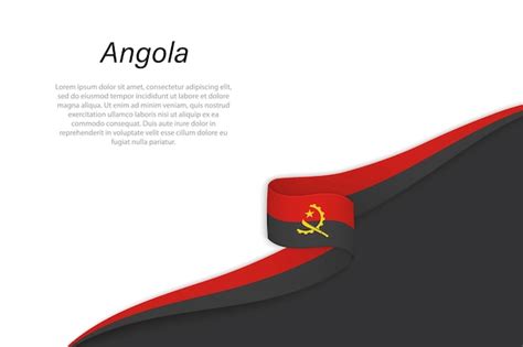 Premium Vector Wave Flag Of Angola With Copyspace Background