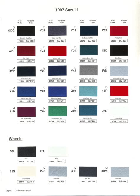 Suzuki Paint Codes And Color Charts