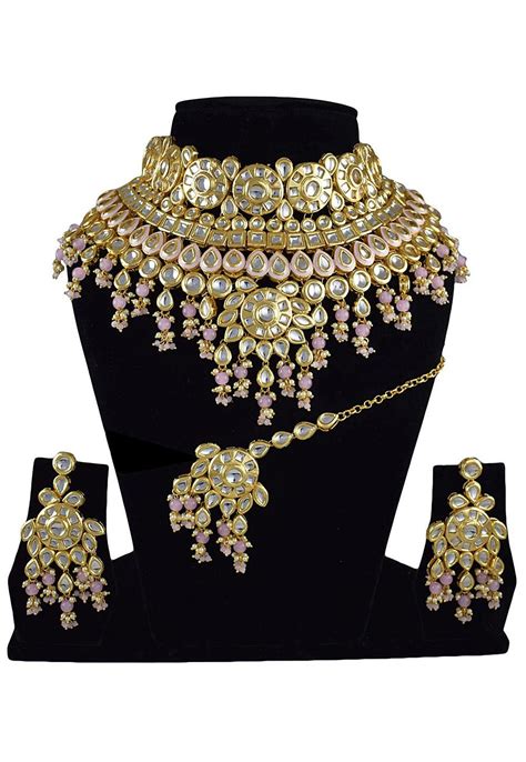 Buy Kundan Choker Necklace Set Online JVD1864 Utsav Fashion