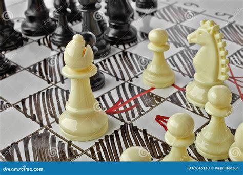 Chess The White Bishop Is Under Attack Stock Image Image Of Choice