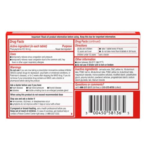 Sudafed PE Sinus Congestion Maximum Strength Non Drowsy Decongestant