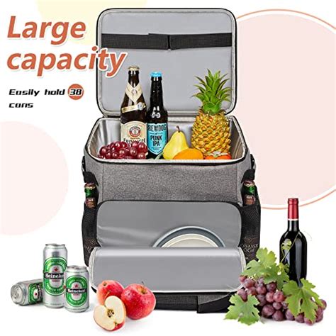 Cooler with Wheels 35 Can Collapsible Rolling Cooler Soft Insulated ...