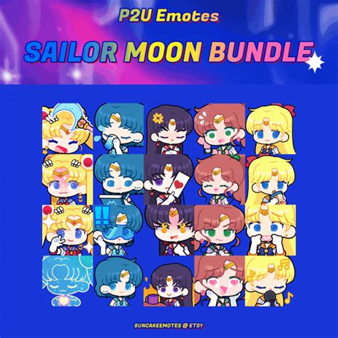 P U Animated Sailor Moon Emote Bundle Inner Senshi Cupidemotes S Ko