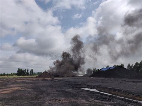 The Lignite Coal Spontaneous Combustion Stock Image Image Of