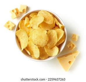 Bowl Crispy Wavy Potato Chips Crisps Stock Photo Shutterstock