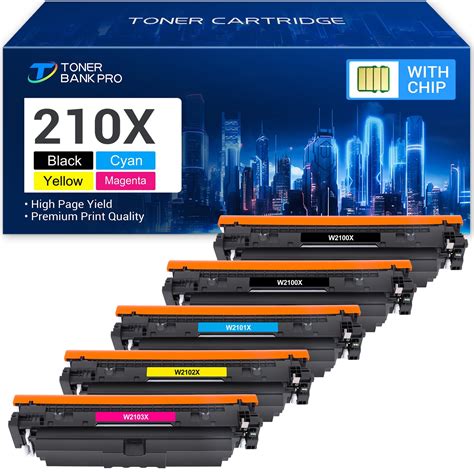 210x High Yield Toner 5 Pack For Hp Laserjet Pro Mfp 4301fdw 4201dw 2b