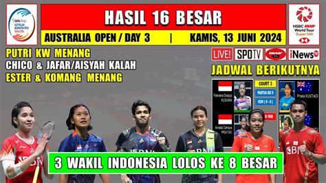 ESTER KW Menang Hasil 16 Besar Australia Open 2024 Hari Ini Day 3