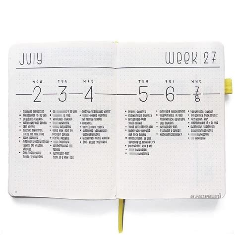 Minimalist Fitness Journal Weekly Spread