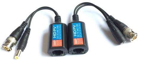 PV PVD PVA Passive Power Video Balun Via UTP RJ45 Twisted Pair BNC