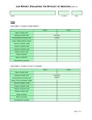 Lab Report Evaluating The Efficacy Of Antacids Template 1 Docx LAB