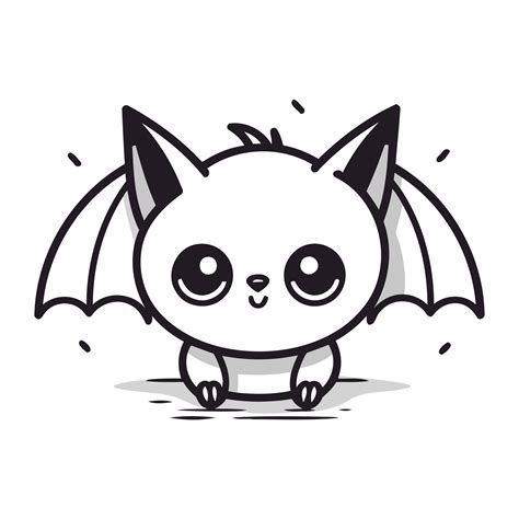 Cute cartoon bat. Vector illustration. Isolated on white background ...