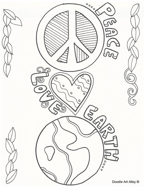 Peace Sign Coloring Pages For Adults At Free