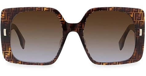 Fendi First 53mm Square Sunglasses In Brown Lyst