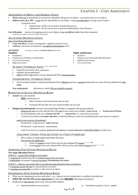 Chapter 3 Cost Allocation CHAPTER 3 COST ASSIGNMENT A SSIGNMENT