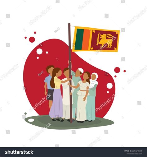 Sri Lanka Independence Religious Unity Illustration Stock Vector ...