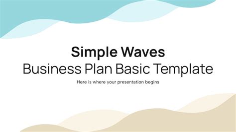 Simple Waves - Business Plan Basic Template | Google Slides