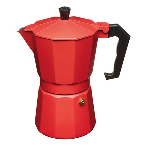 Italian Espresso Coffee Maker 6 Cup LeXpress Italian Moka Pot Red