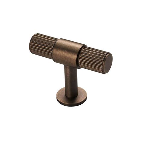 Carlisle Brass Fingertip Design Ftd Ab Lines T Bar Knob Antique Brass