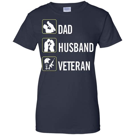 Mens Gift For Dad Husband Veteran Funny Veteran Dad T Shirt Shirts