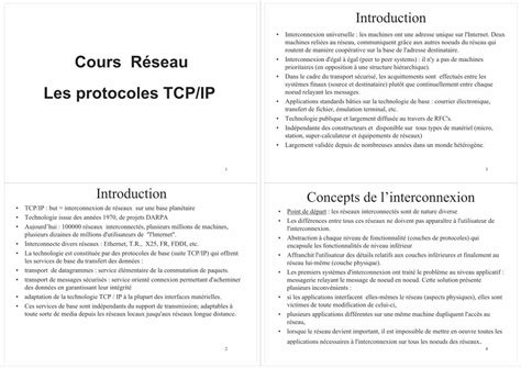 Pdf Cours Réseau Les Protocoles Tcpip Dokumentips