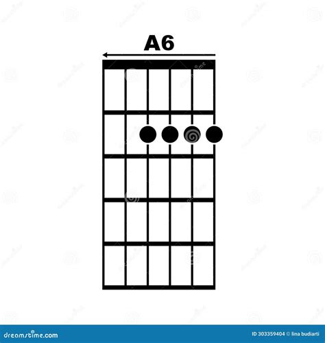 A6 guitar chord icon stock vector. Illustration of acoustic - 303359404