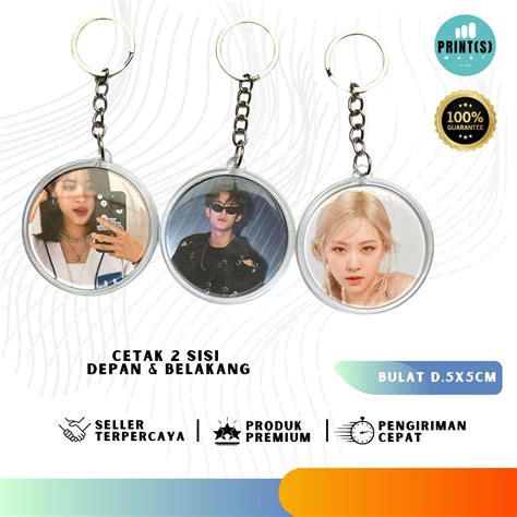 Jual Gantungan Kunci Foto Logo Gambar Custom Ganci Spotify Polaroid