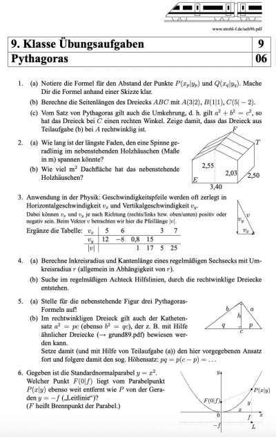 Satz Des Pythagoras Bungen Und Aufgaben Mit L Sungen