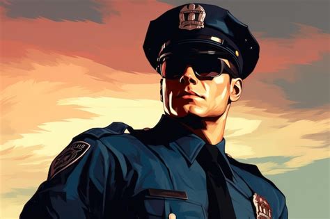 Premium AI Image | Police Force Graphics Crime Prevention Scene