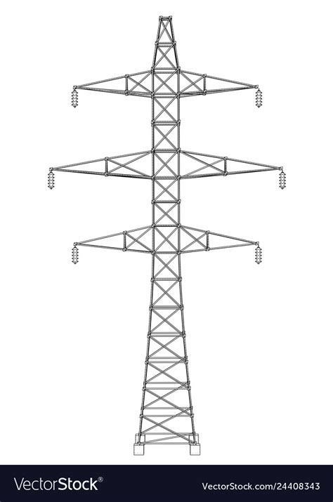 Electric pylon or tower concept Royalty Free Vector Image