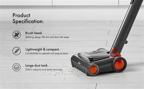 Vonhaus Cordless Upright Vacuum Cleaner Grey 2 In 1 Dual Function