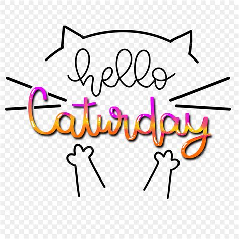 Hello Caturday Hand Lettering Digital Hellocaturday