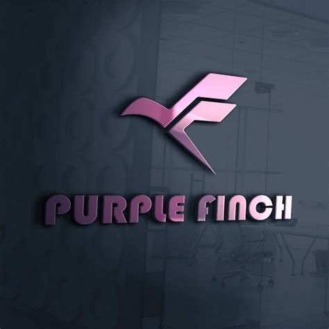 Purple Finch Logo Template With A Bird Shape Design | Logo templates