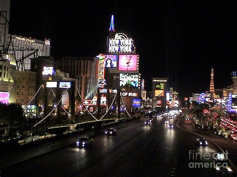 Las Vegas Nevada Night Lights Street Cars Scene Las Vegas Blvd View