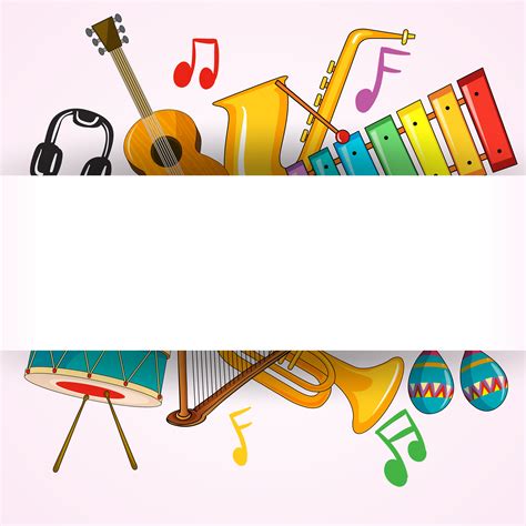 Border template with musical instrument 433168 Vector Art at Vecteezy