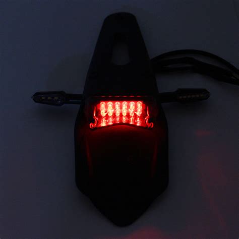 New 12V Motorcycle Enduro LED Rear Fender Brake Tail Light With Turn